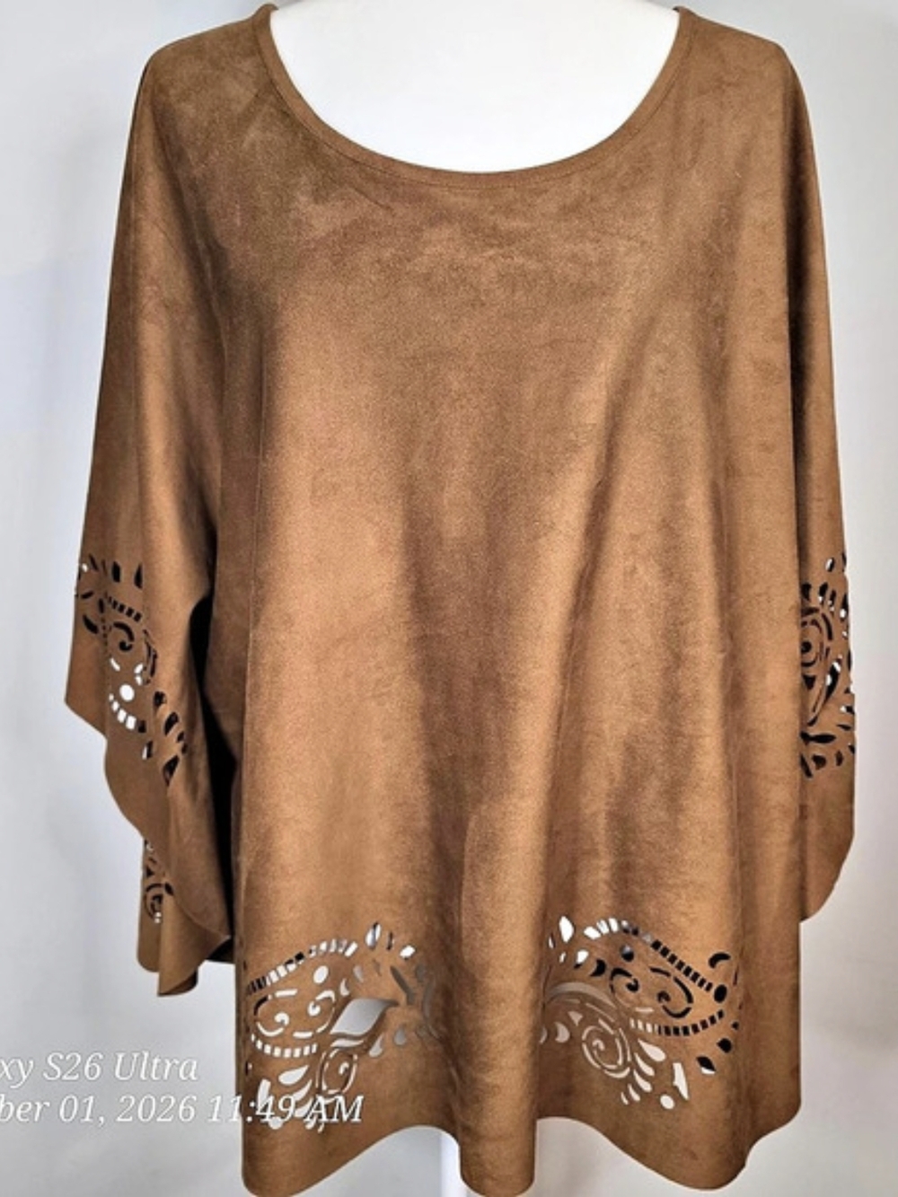 Chico's Cutout Sleeve Tunic in Brown Size Large/XL